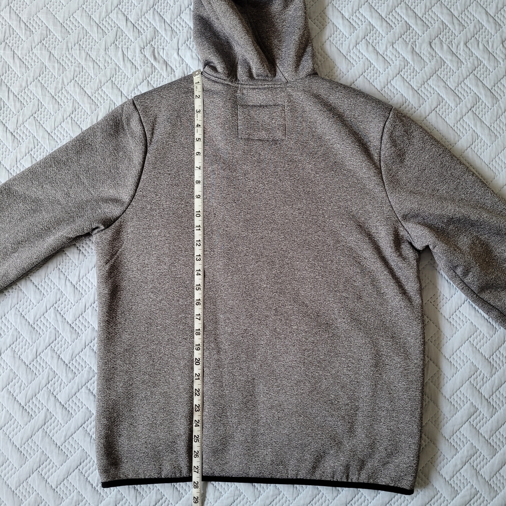 U.S. Life Men's Heather Gray Sherpa-Fleece Lined Full-Zip Hoodie - Picture 6 of 11